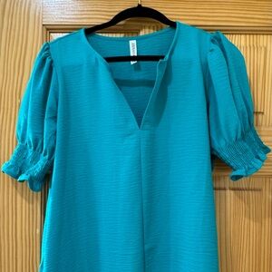 Zenana, turquoise blouse size medium